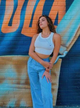 Finley Faith posing for a photoshoot. 